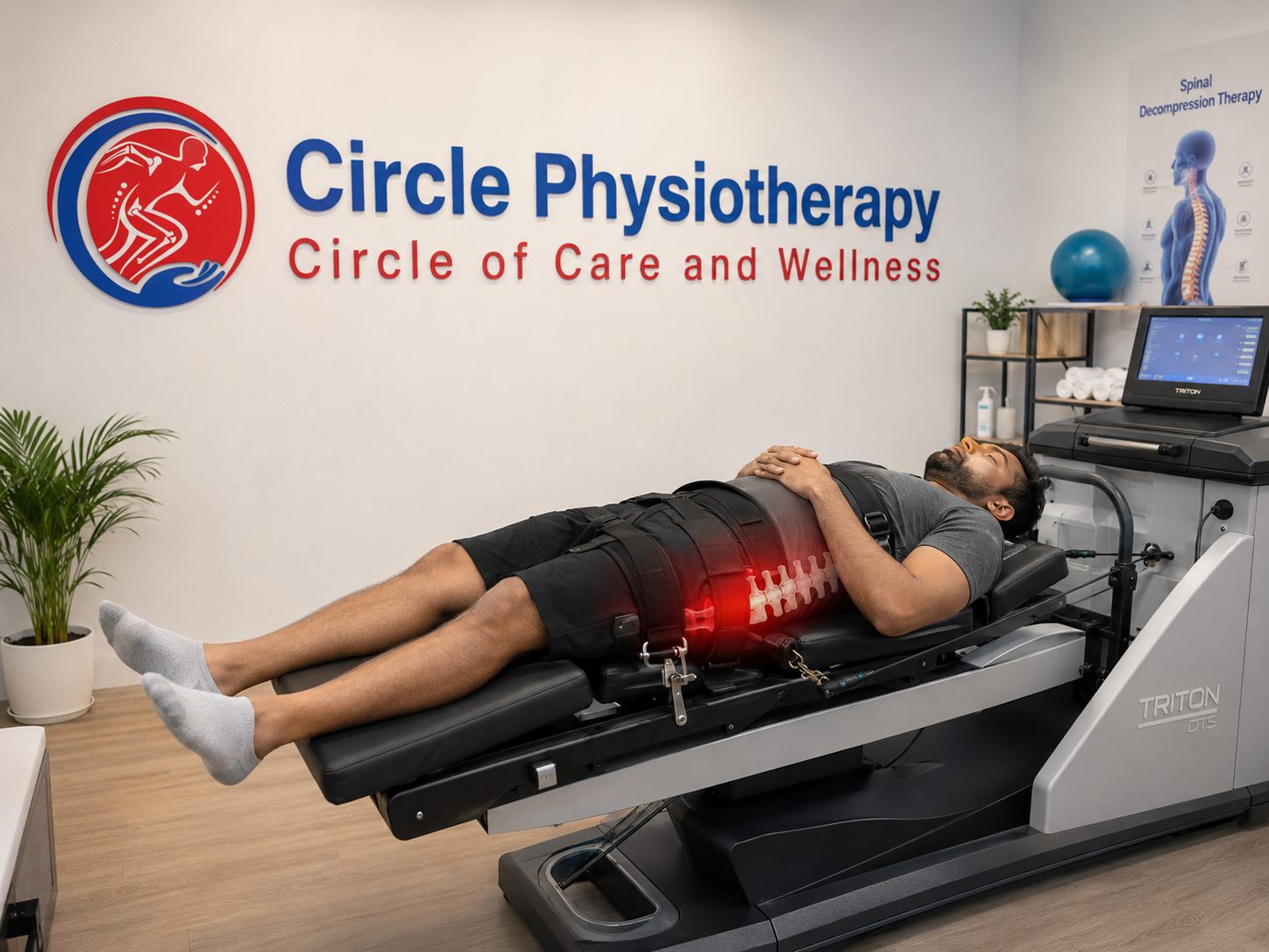 Physiotherapist in Brampton treating a patient with long-lasting back pain