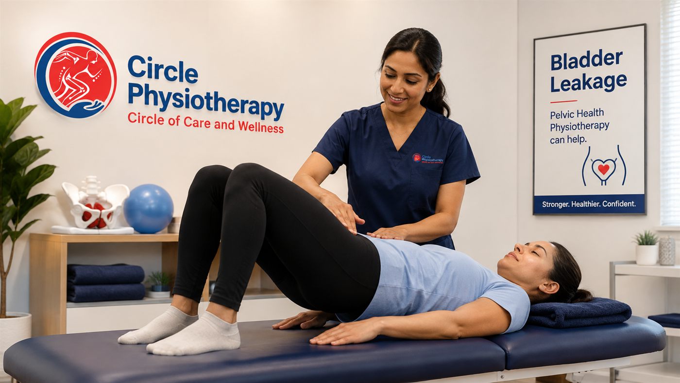 Physiotherapist treating bladder leakage and incontinence at Circle Physiotherapy in Brampton