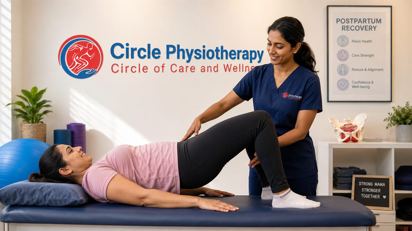 Postpartum recovery physiotherapy session at Circle Physiotherapy in Brampton